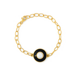 Black Teddy Bracelet with Link Chain